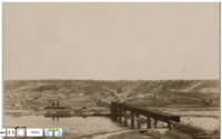 Kauno panorama aplink geležinkelio tiltą nuo Fredos pusės