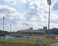 Jonavos stadiono tribūnų statybų eiga