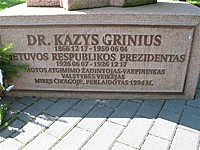K. Griniaus palaidojimo vieta
