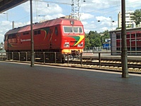 TEP 70BS 002. Atvyko is Kaliningrado. Toliau traukinys vaziavo i Sankt Peterburga. 2011.07.24