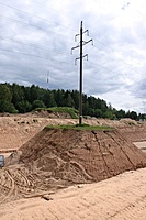 Neiškeltos antžeminės elektros linijos stulpas