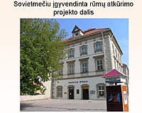 Sovietmečiu atkurtų Radvilų rūmų dalis